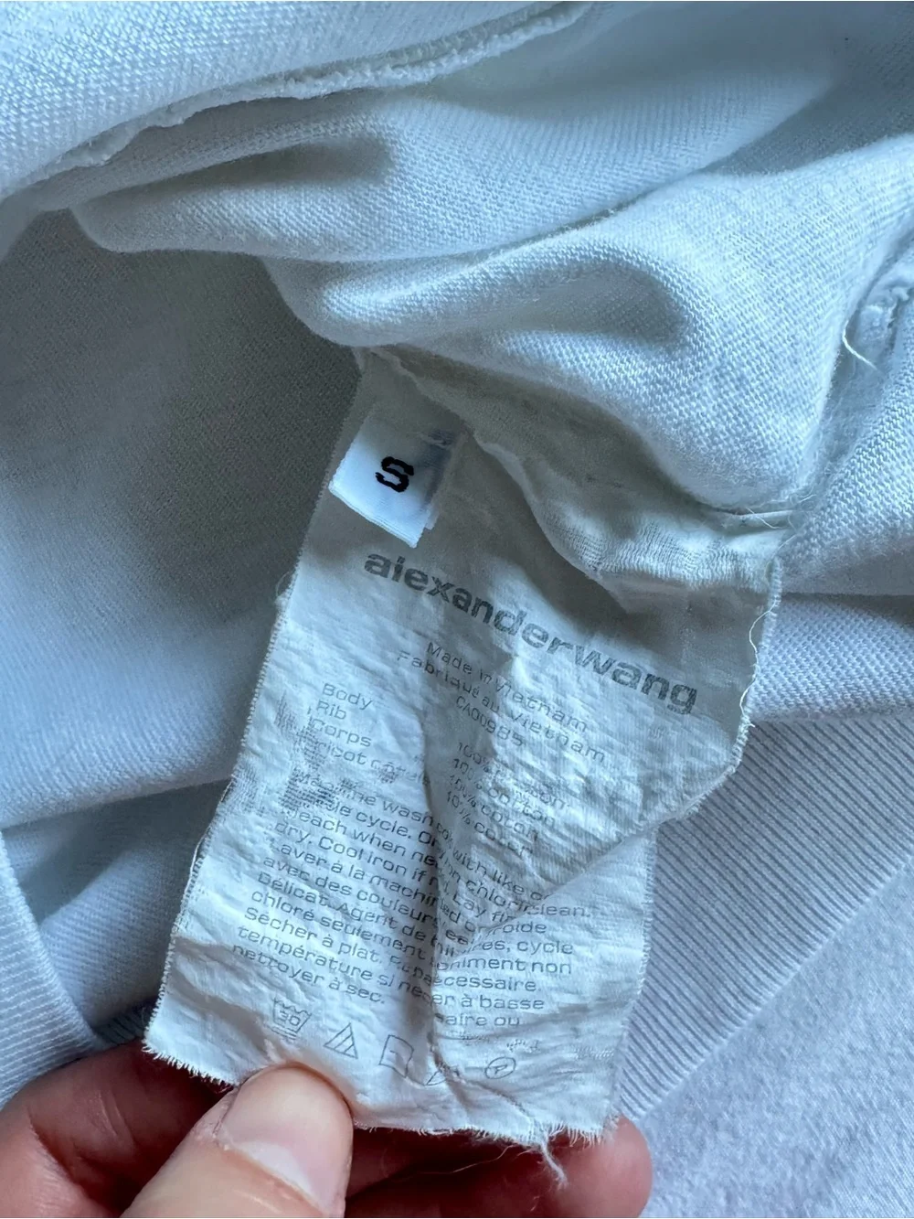 Alexander Wang Key Hole White Basic Cropped T Shirt Small Model Off Duty - Picture 6 of 7